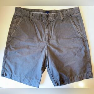 GAP MEN’S CHARCOAL FLAT FRONT COTTON SHORTS WAIST SZ 36